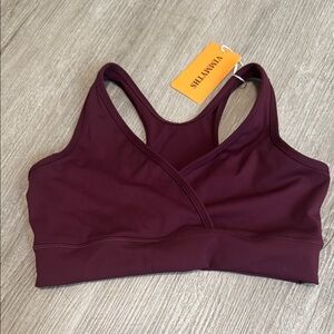 VIMMYTHS burgandy Sports Bra Racerback Design